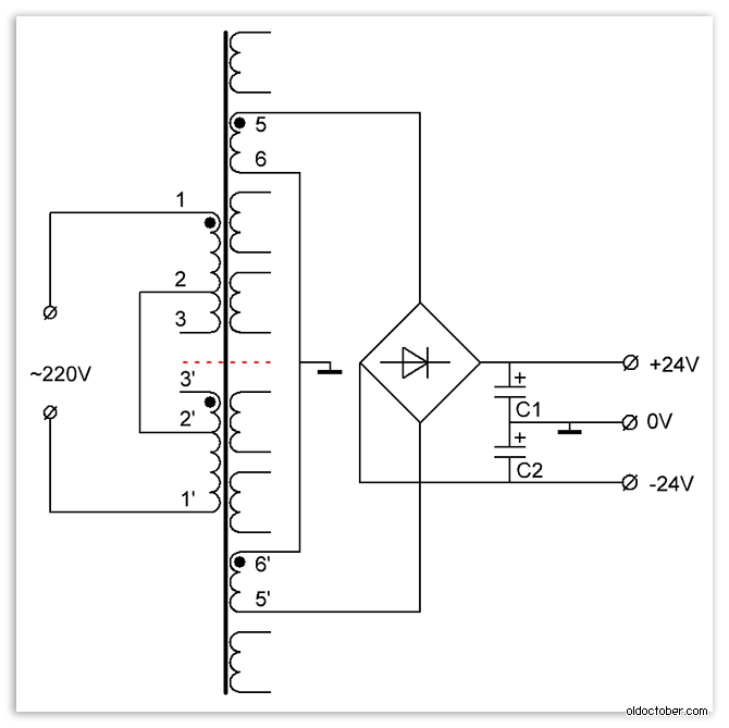 Подключение трансформатора ТС-100-2.GIF