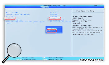 Скриншот закладки System Configuration в UEFI BIOS. Выбор опции Boot Mode UEFI-CSM.