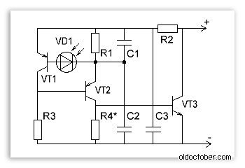 Схема низковольтного ИК-синхроинизатора.