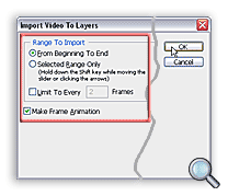 Выбор команды File - Import - Video Frames to Layers.